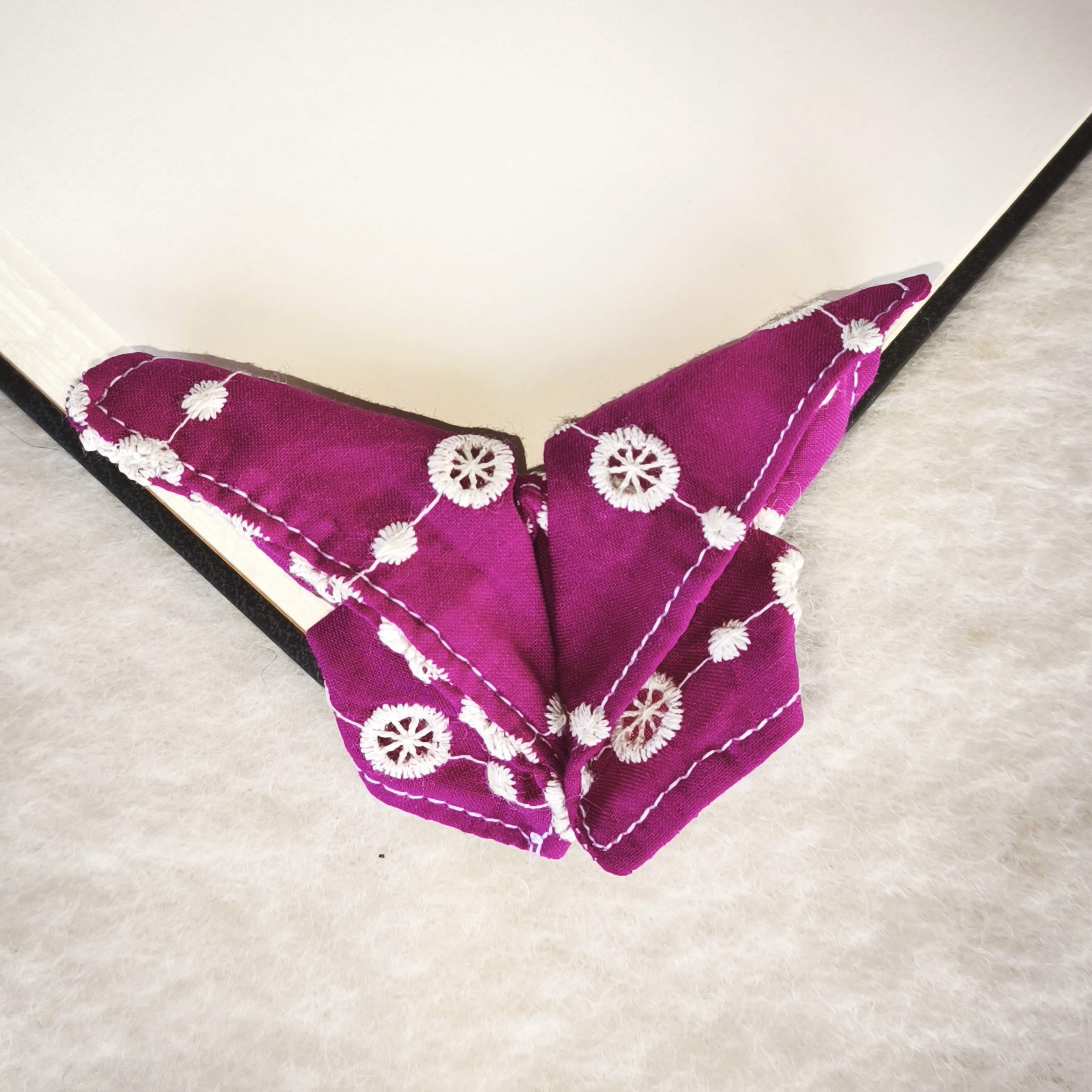 Marque-page Papillon en Coton – Accessoire de lecture – Modèles au choix