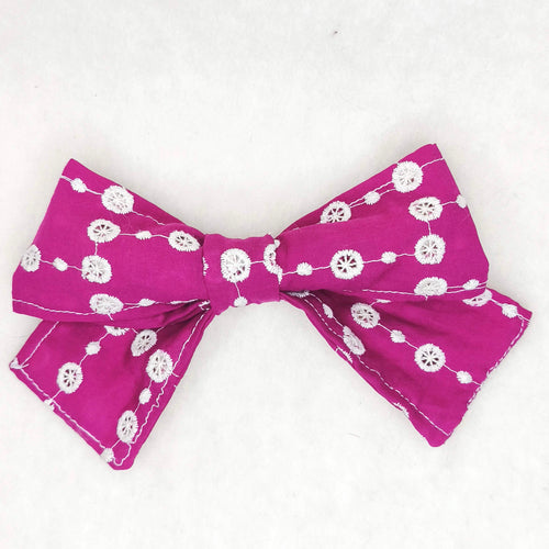 Nœud Cheveux Rose Tudor vue de face