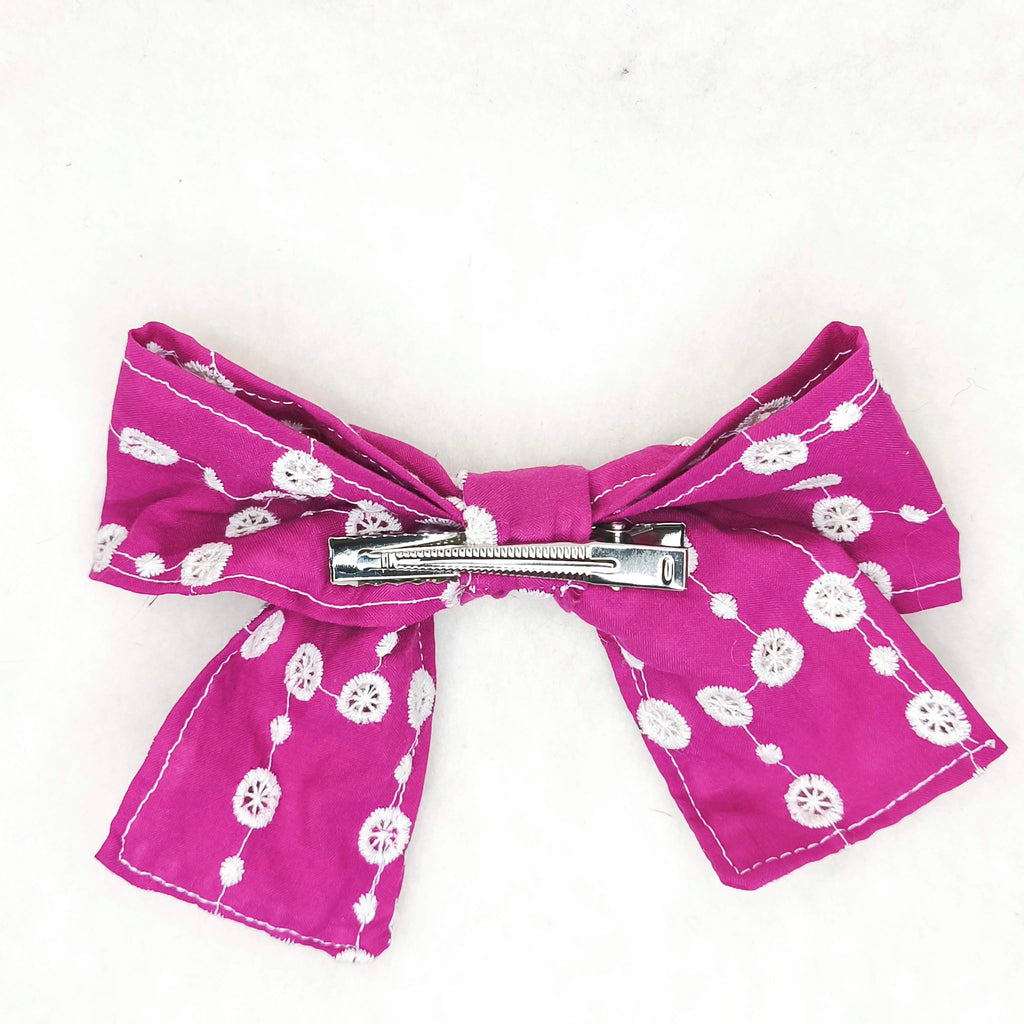 Nœud Cheveux Rose Tudor vue dos