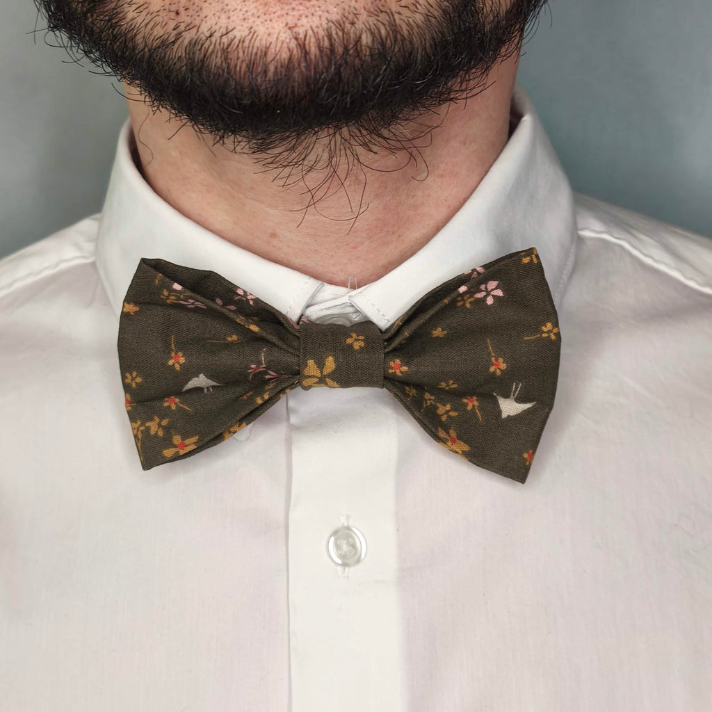 Nœud Papillon homme fleuri Spring is coming porté printemps