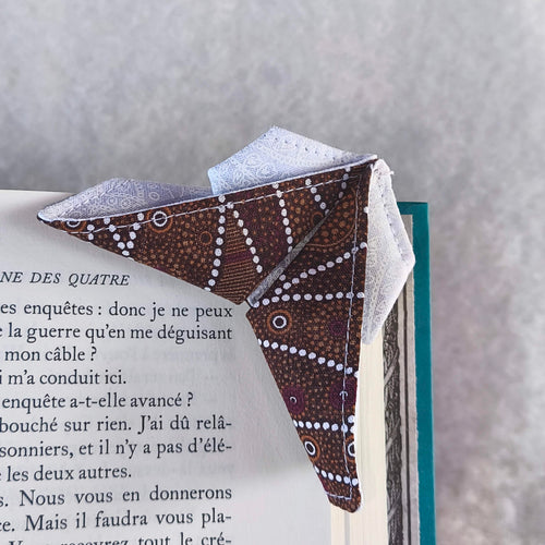 marque page origami bicolore marron terracotta nature 2 avant