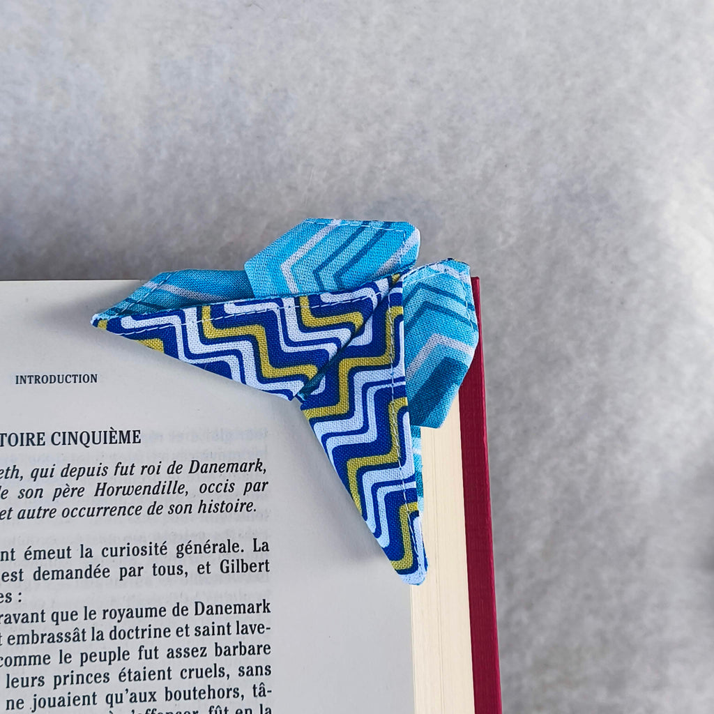 marque page origami papillon bleu geometrique 1 avant