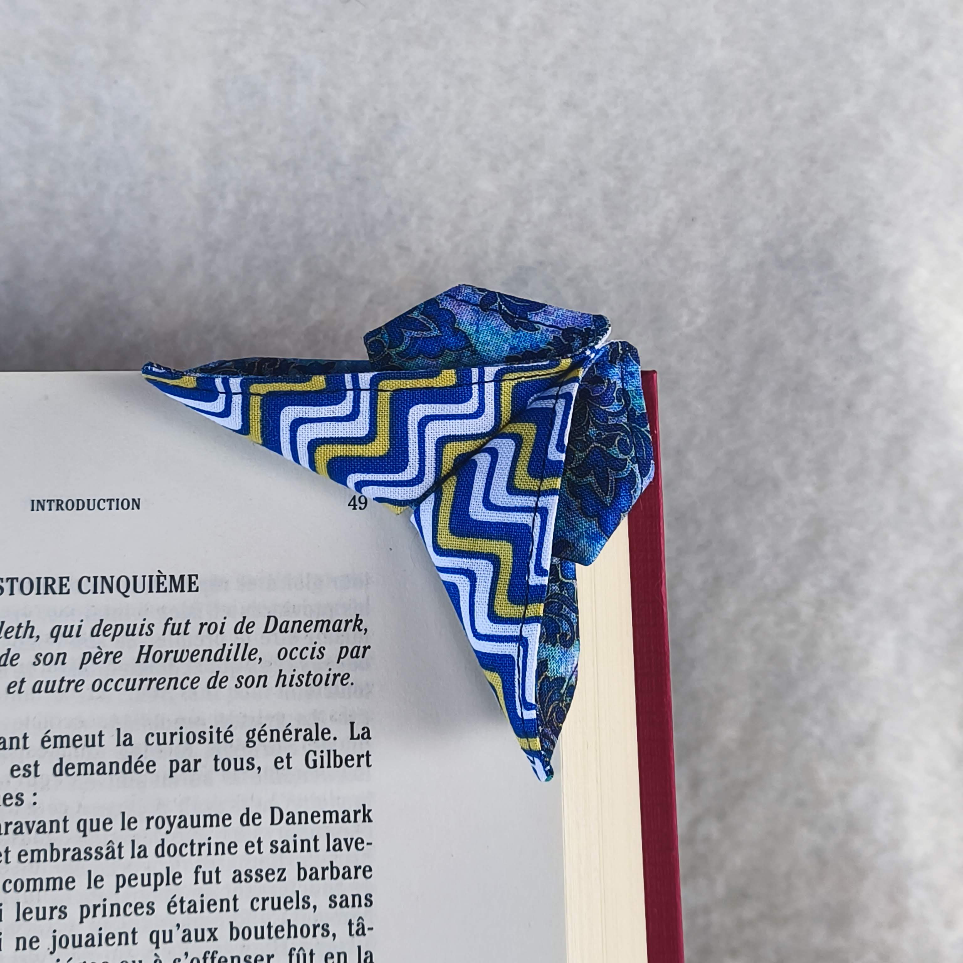 marque page origami papillon bleu geometrique 2 avant