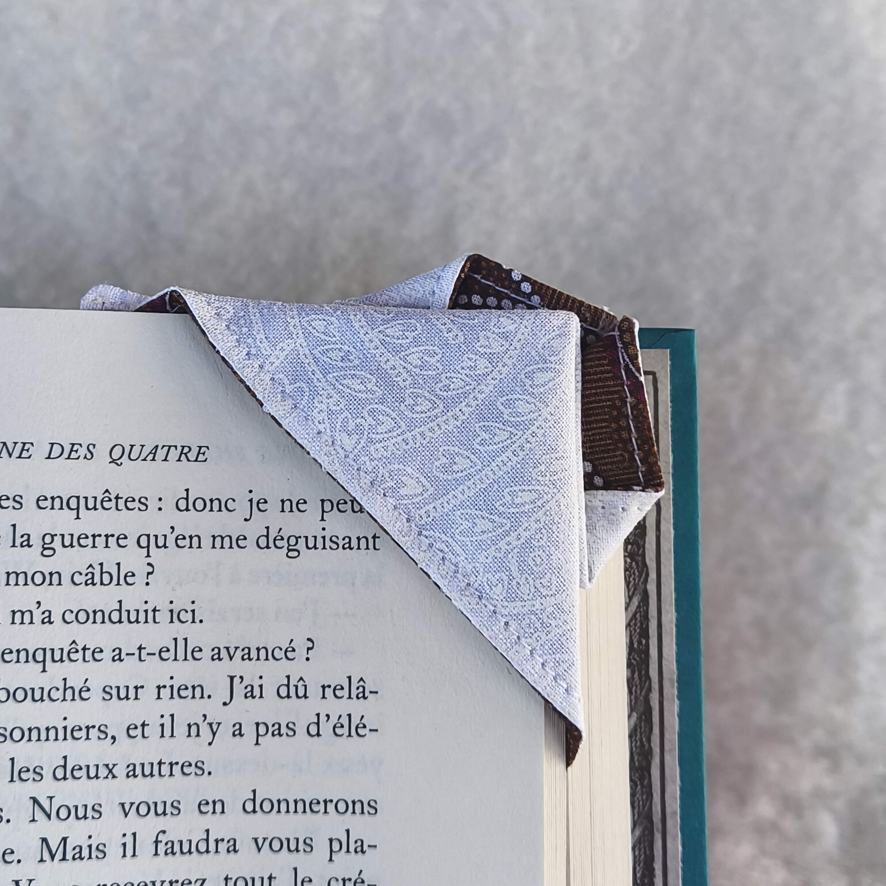marque page origami bicolore marron terracotta nature 2 dos