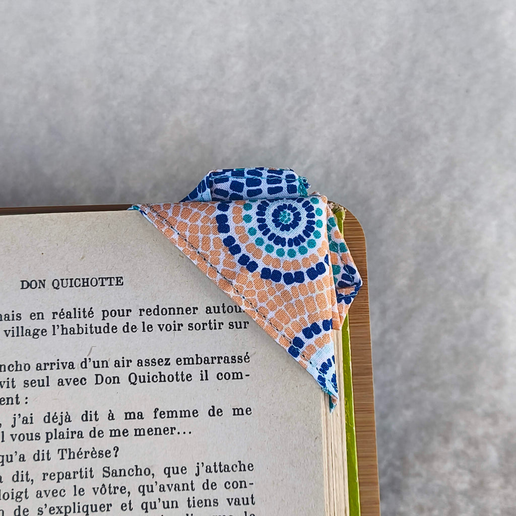 marque page origami mosaique orange 1 dos