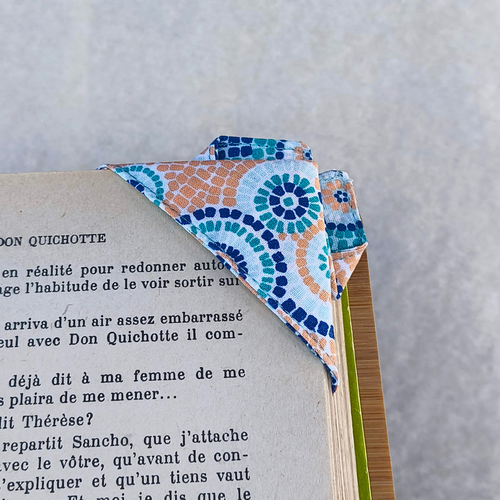 marque page origami mosaique orange 2 dos