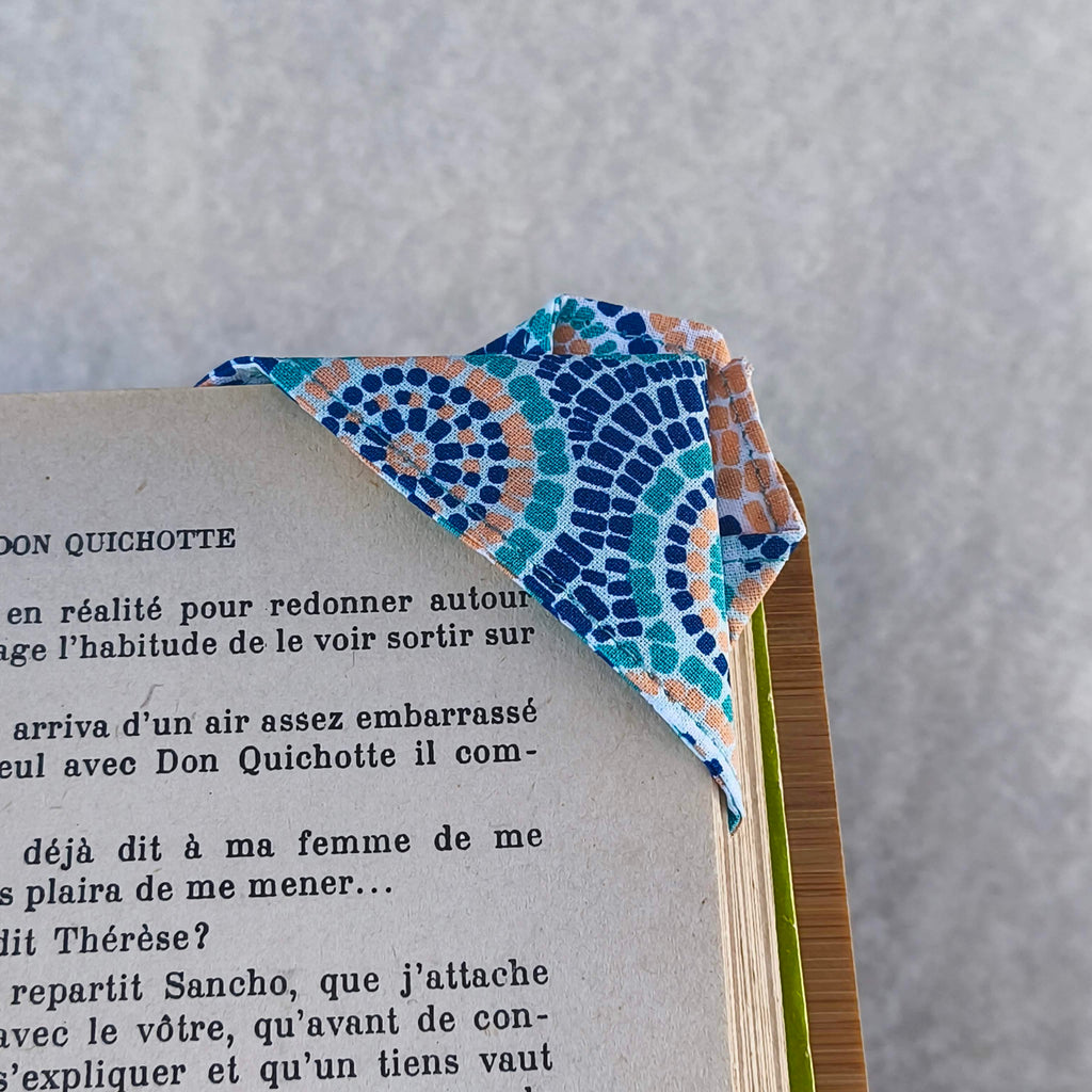marque page origami mosaique orange 3 dos