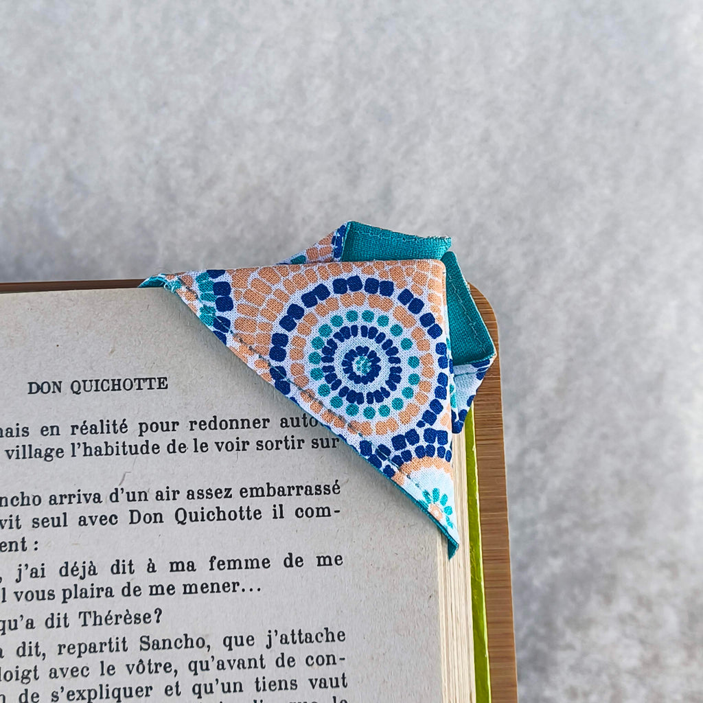 marque page origami mosaique turquoise 1 dos