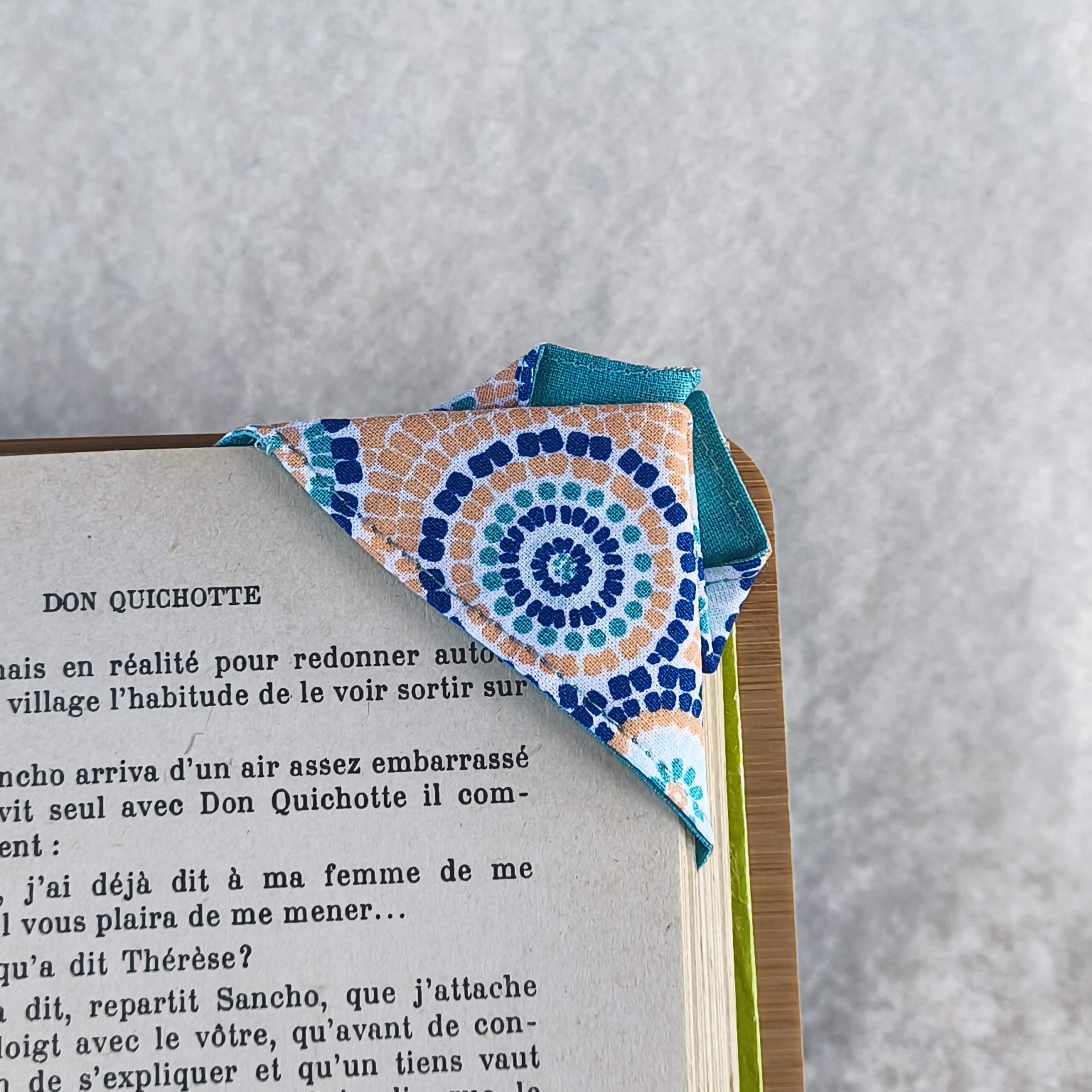 marque page origami mosaique turquoise 1 dos