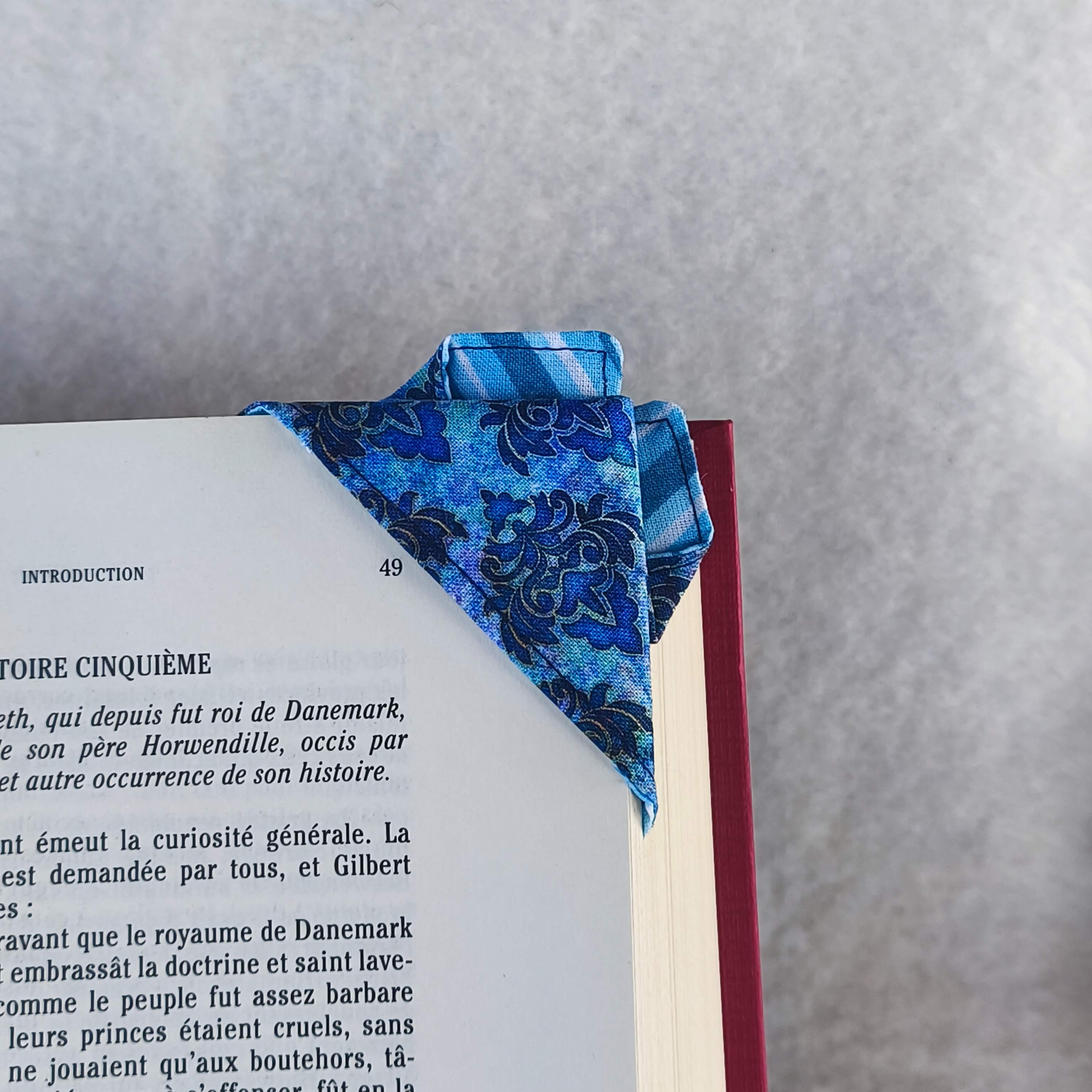 marque page origami papillon bleu dos