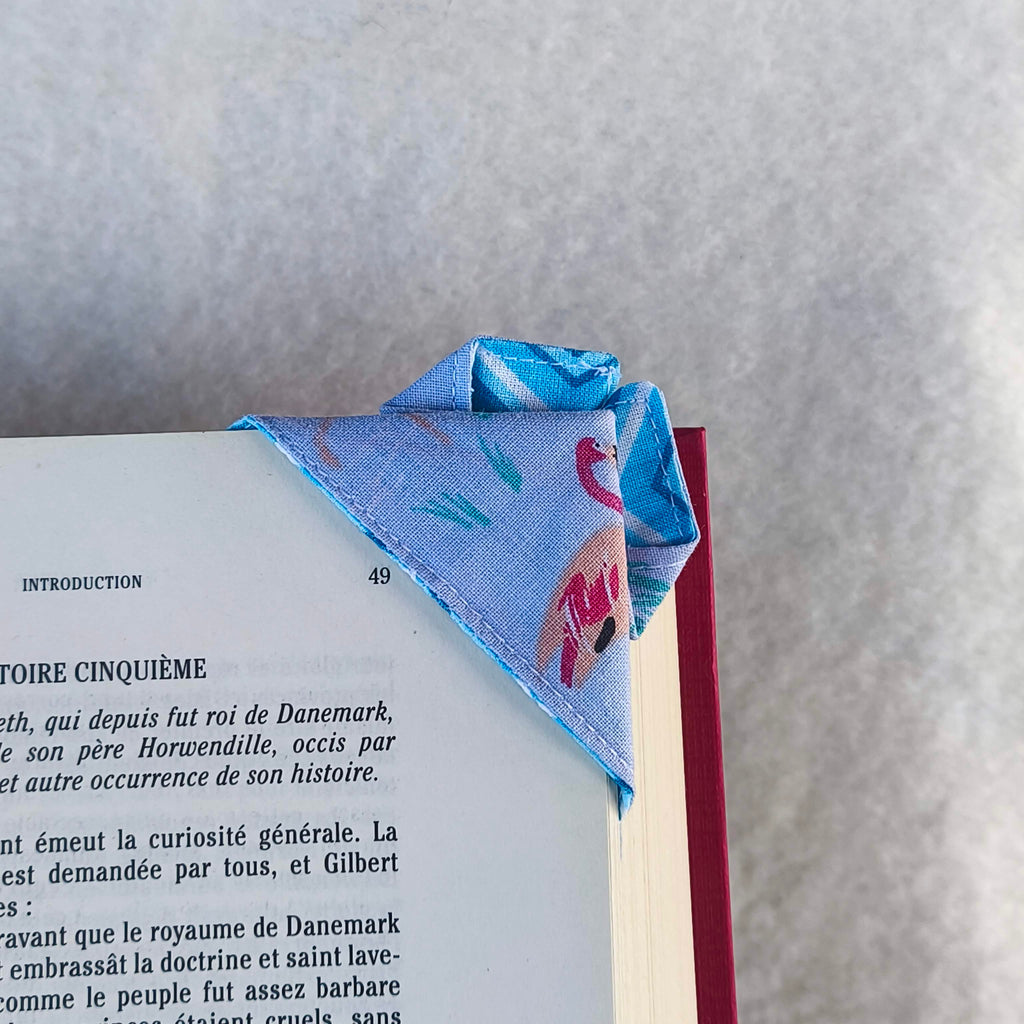 marque page origami papillon bleu motif oiseaux 2 dos