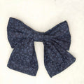 noeud cheveux pince crocodile noir floral faux uni dark bow piece unique vue avant
