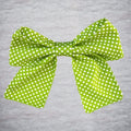 noeud cheveux vert pomme pois blancs coton style retro pomme pop vue avant