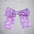 noeud cheveux violet lilas motif papillons coton kaleidoscope vue avant