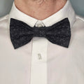 noeud papillon noir floral coton dark bow piece unique porté face
