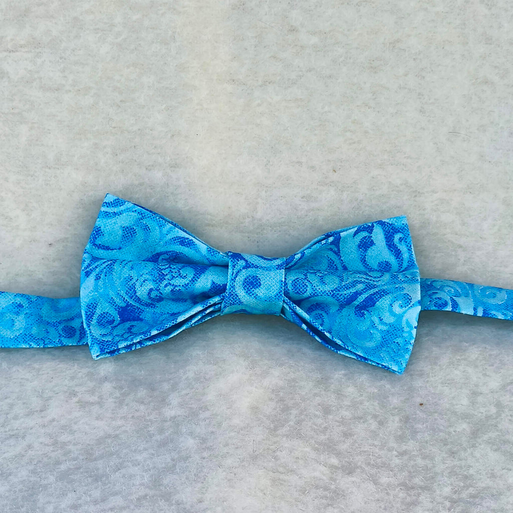 noeud papillon bleu motif vagues batik ocean waves vue générale