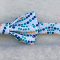 noeud papillon mosaique turquoise orange détail
