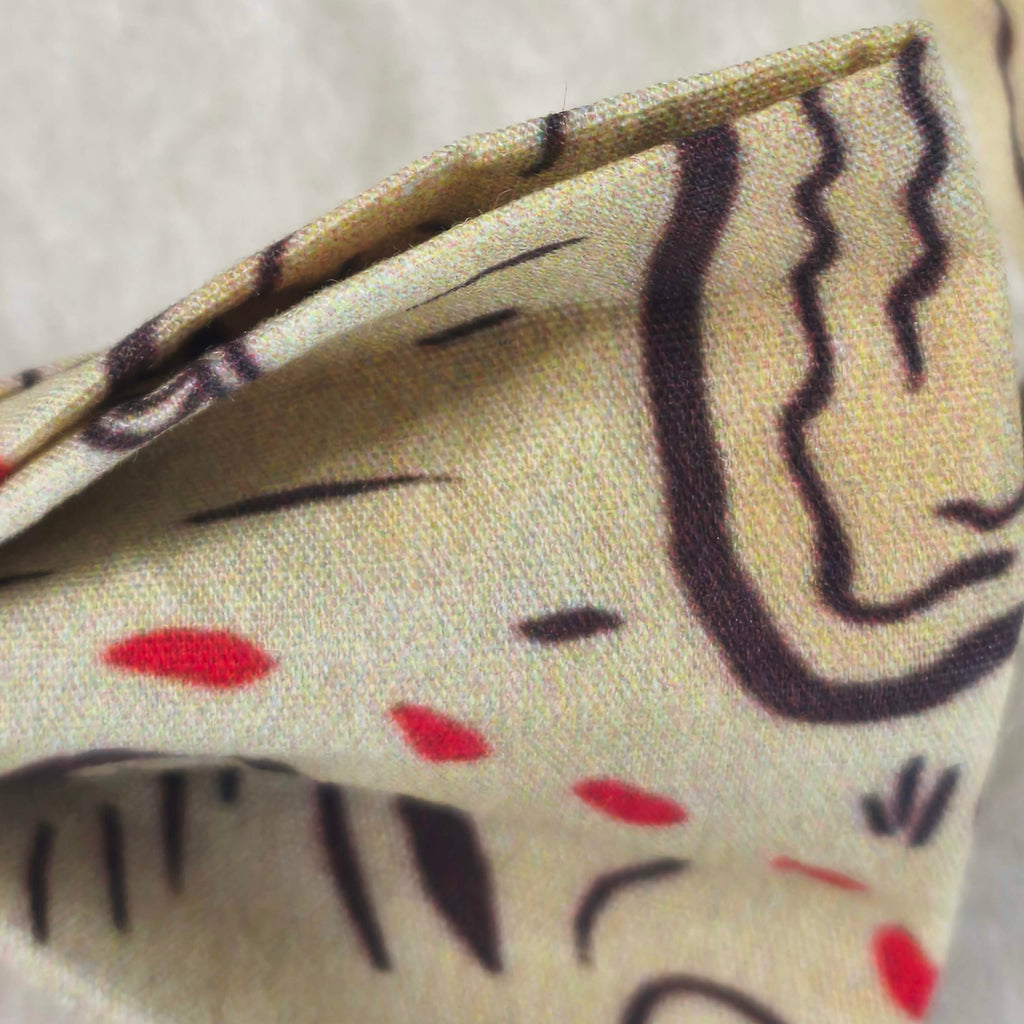 noeud papillon motif carte tresor fantasy beige piece unique détail