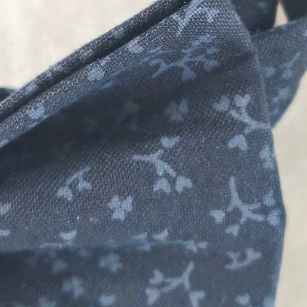 noeud papillon noir floral coton dark bow piece unique détail